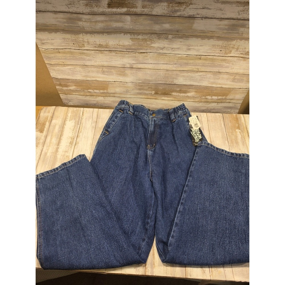 Urban Influence Vintage High Waisted Pleated Denim MOM Jeans Dark Wash Womens 14